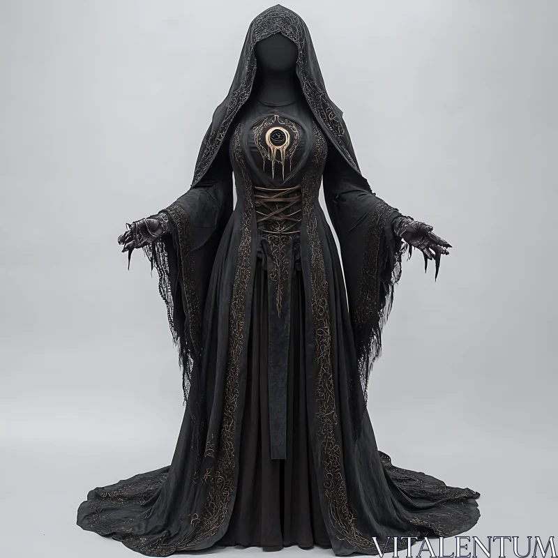 AI ART Mysterious Figure in Gothic Dress