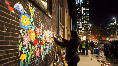 Nighttime Mural Painting Project