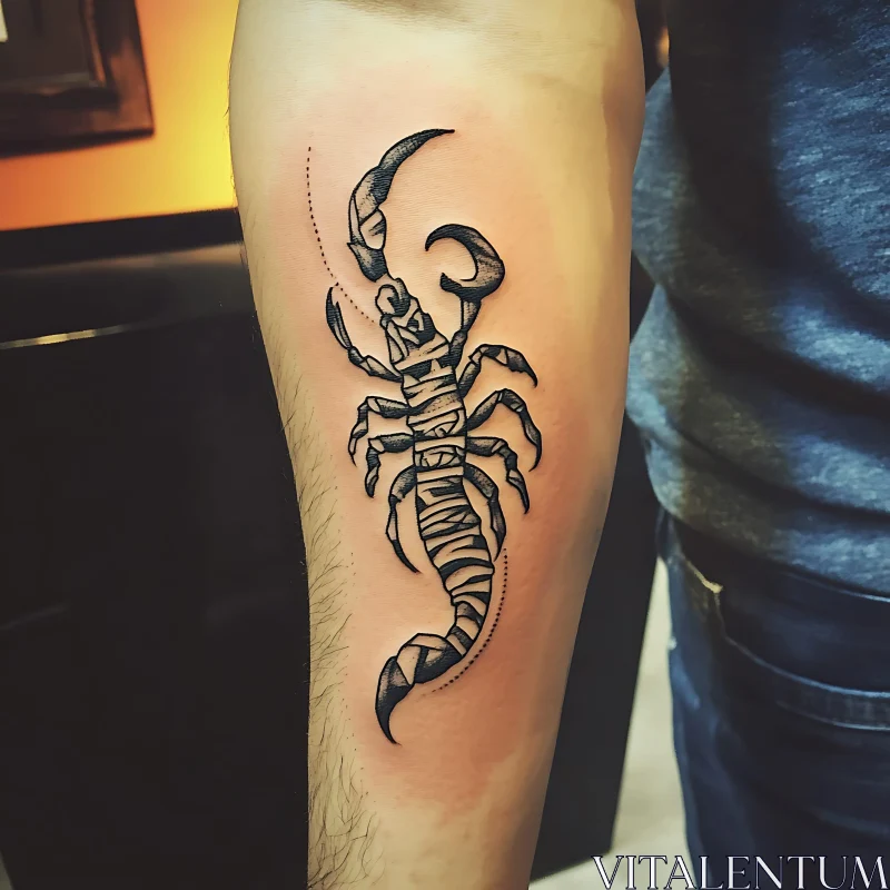 Intricate Scorpion Forearm Tattoo AI Image