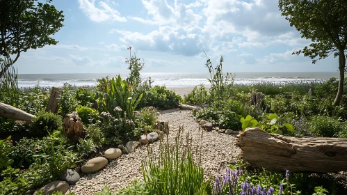 Tranquil Garden View of the Sea