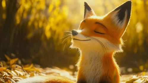 Peaceful Fox in Golden Light