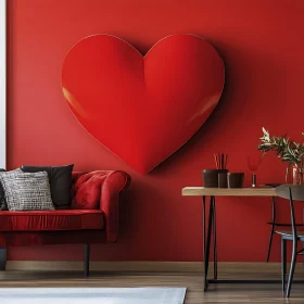 Heart Decor in Red Room