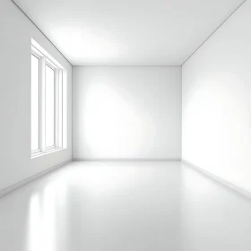 Minimalist White Room with Window