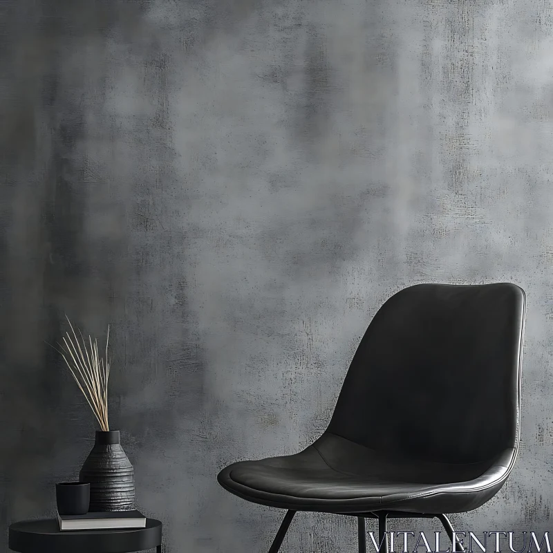 AI ART Modern Chair Against Textured Wall