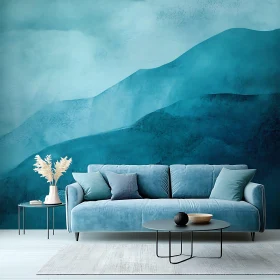 Abstract Mountain View in Modern Interior