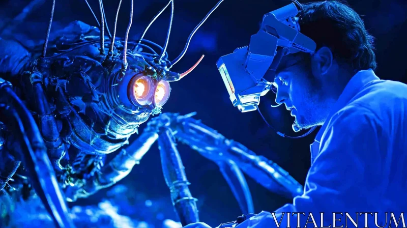 VR Interface with Robotic Insect AI Image