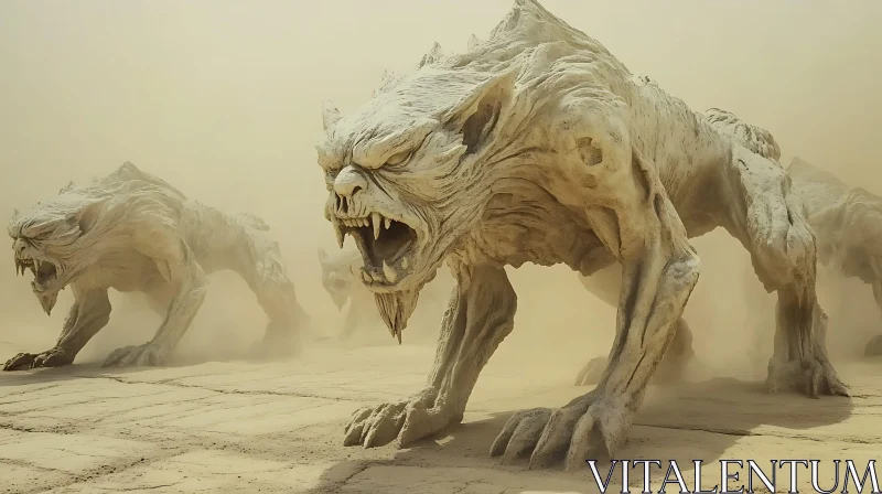 AI ART Monstrous Desert Predators