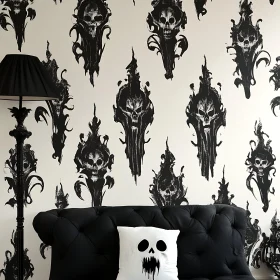 Monochrome Skull-Themed Interior Design