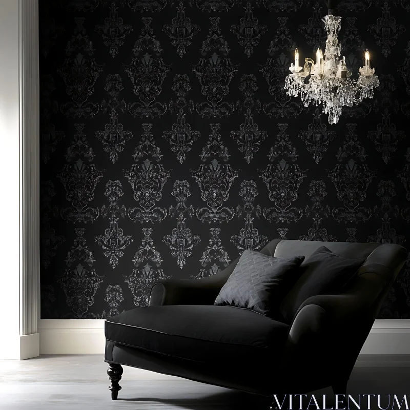 AI ART Ornate Black Interior Design