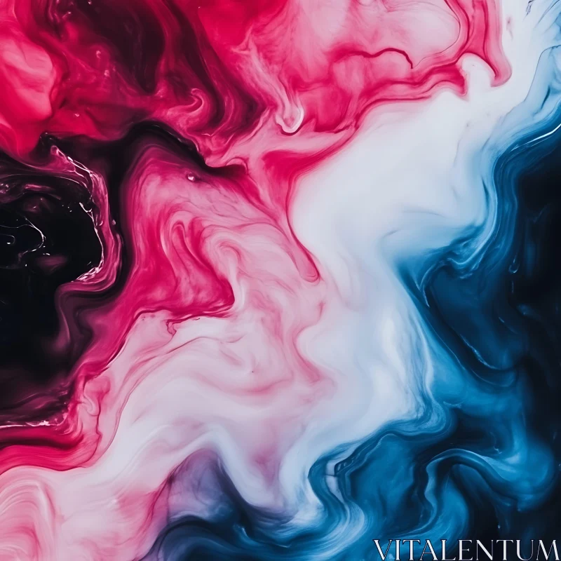 Fluid Acrylic Paint Swirls AI Image