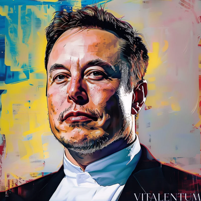 Artistic Portrait of Elon Musk AI Image