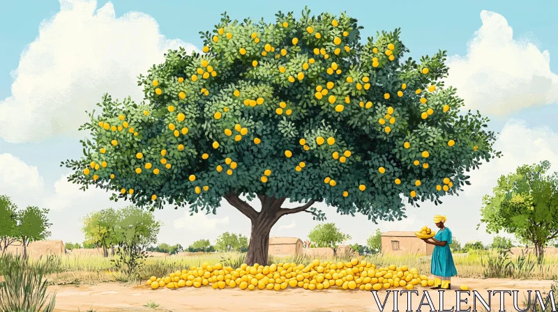 Abundant Lemon Tree with Fruitful Harvest AI Image