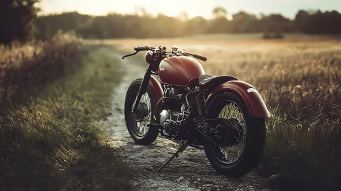 Classic Motorcycle on Rural Road