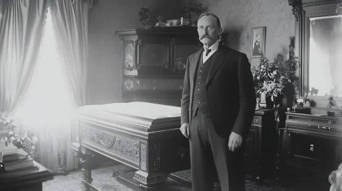 Classic Gentleman Portrait in Black and White