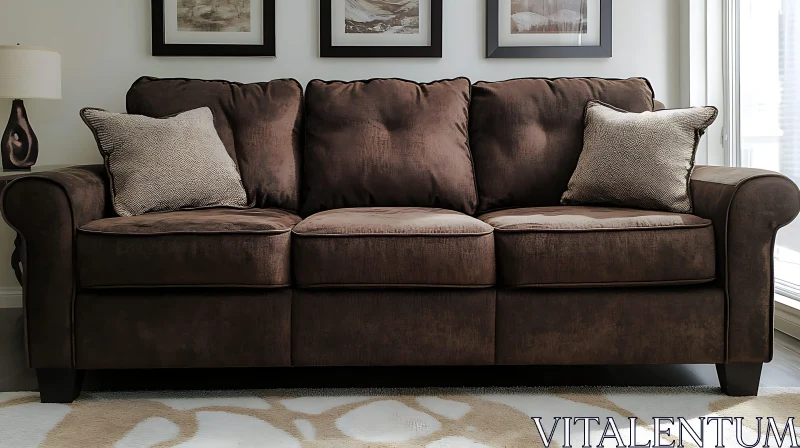 Comfortable Sofa in Living Room AI Image