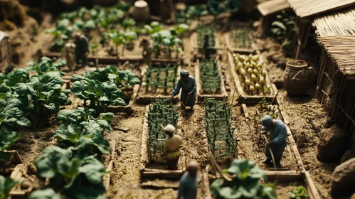 Diorama of Rural Farming Life