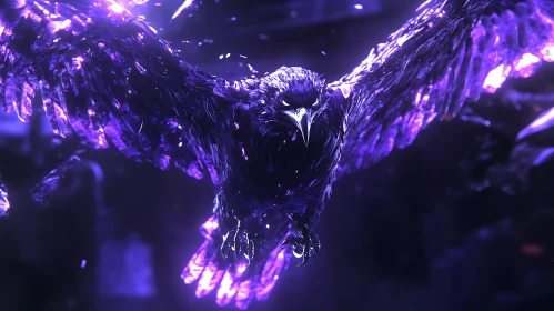 Enchanted Raven with Glowing Plumage