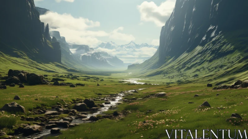 AI ART Captivating Mountain Valley Scene | Norwegian Nature