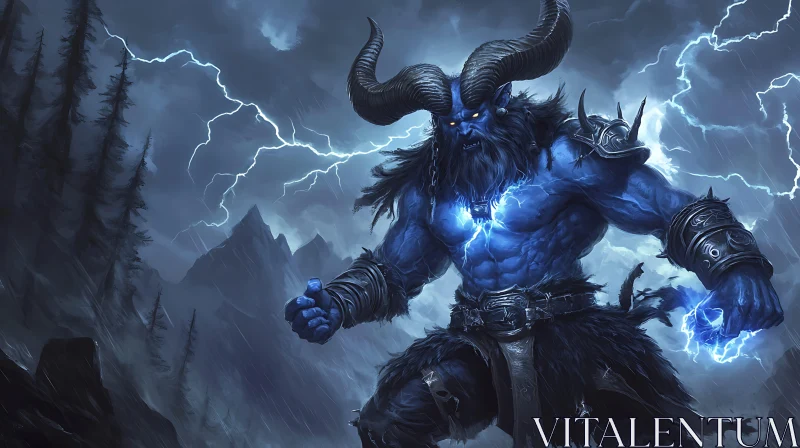 AI ART Storm Demon with Lightning Powers