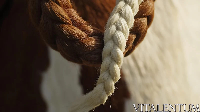 Brown and White Horse Braids AI Image