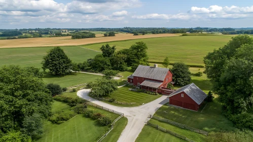 Picturesque Farmhouse Amidst Green Fields