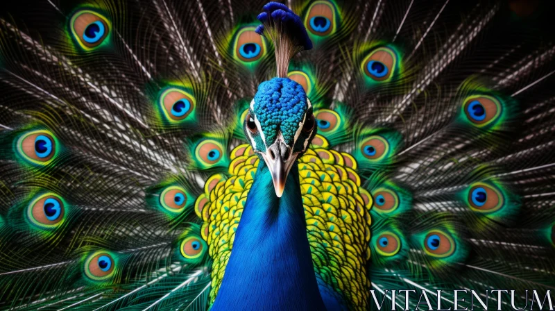 Stunning Peacock Display - A Symphony of Colours AI Image