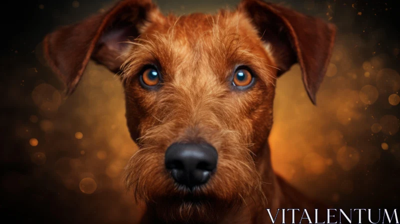 Stylized Portraiture of an American Irish Terrier against a Blue Background AI Image