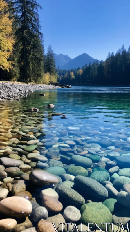 Tranquil Shore: Turquoise Water, Vancouver School Style AI Image