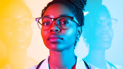 Modern Portrait with Neon Lighting