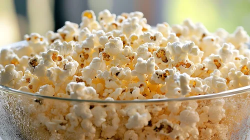 Delicious Popcorn in a Glass Bowl