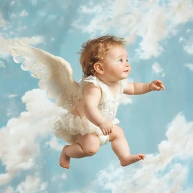 Infant Angel in Flight