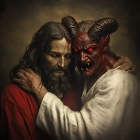 Artistic Rendition: Jesus Embracing a Demon