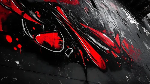 Vibrant Urban Red and Black Graffiti