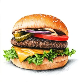 Mouthwatering Cheeseburger Art with Fresh Ingredients