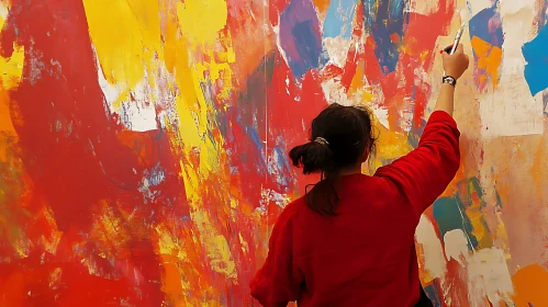 Vibrant Abstract Canvas Creation
