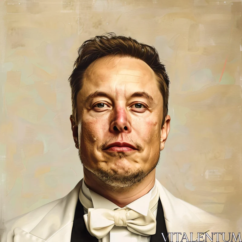 AI ART Elon Musk in White Tuxedo - High Detail Digital Art