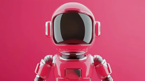 Astronaut Robot in Pink Aesthetic