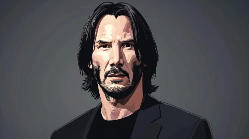 Keanu Reeves Abstract Portrait