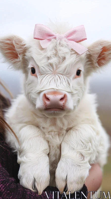 Charming Calf with Bow AI Image