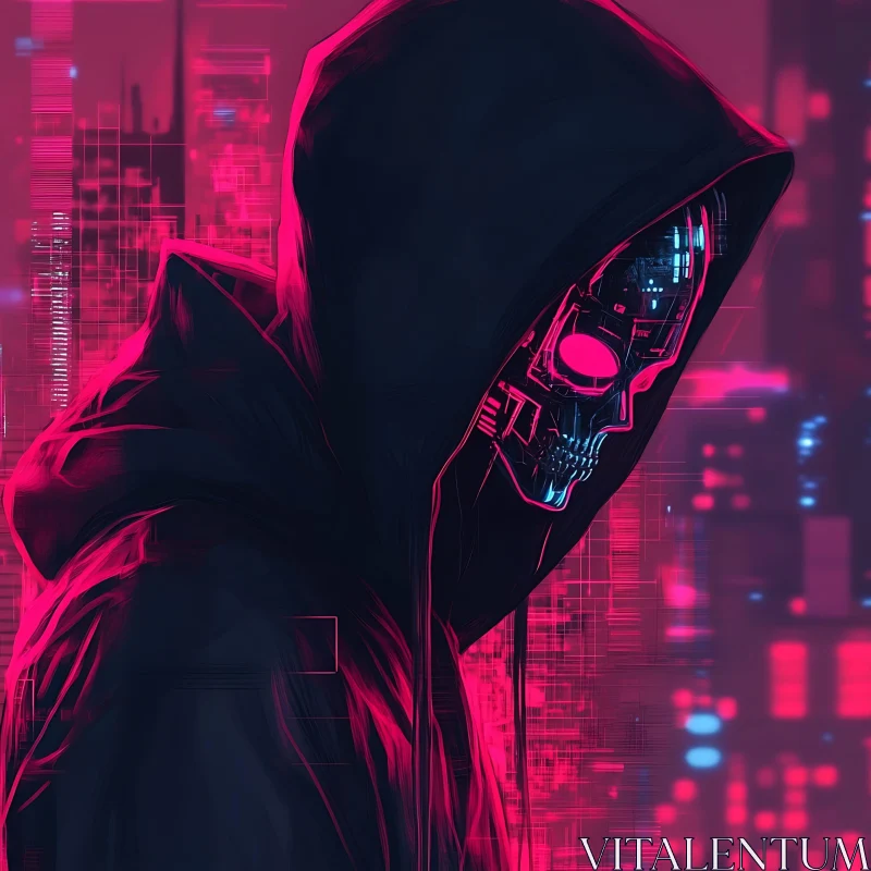 Futuristic Neon-lit Cyberpunk Robot AI Image