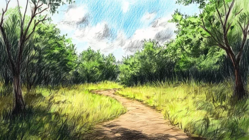 Tranquil Meadow Path Art