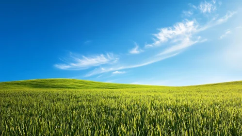 Idyllic Green Field Landscape Scene