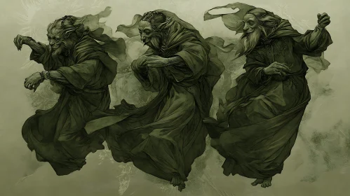 Three Green Wizards