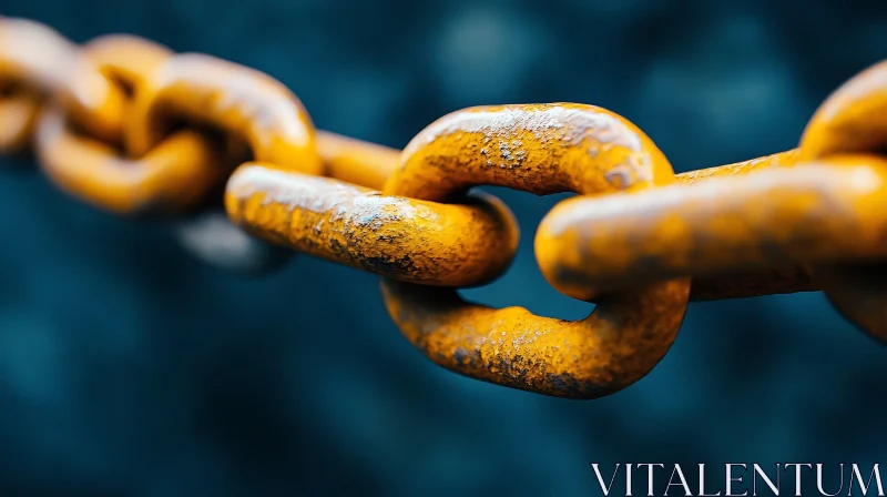 AI ART Rusted Yellow Chain Close-Up