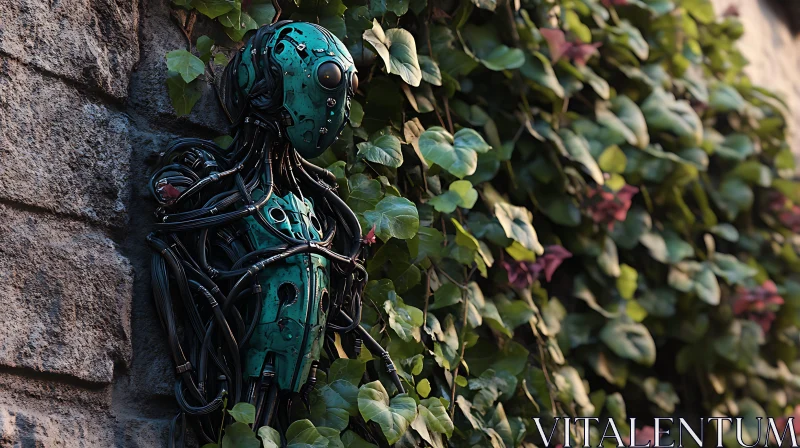 Technology Meets Nature: Robot in Ivy AI Image