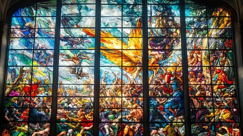 Detailed Stained Glass Figures