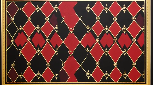 Geometric Diamond Design in Red and Black