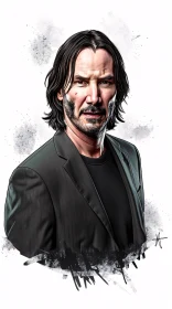 Keanu Reeves Illustrated Artwork