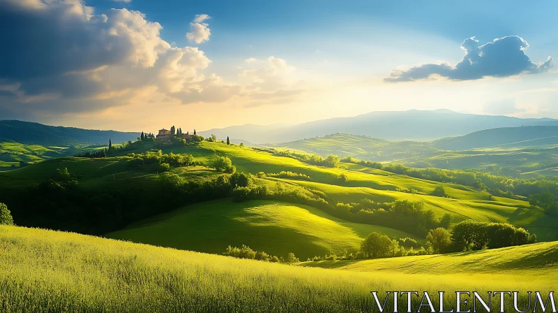 Green Hills of Tuscany AI Image