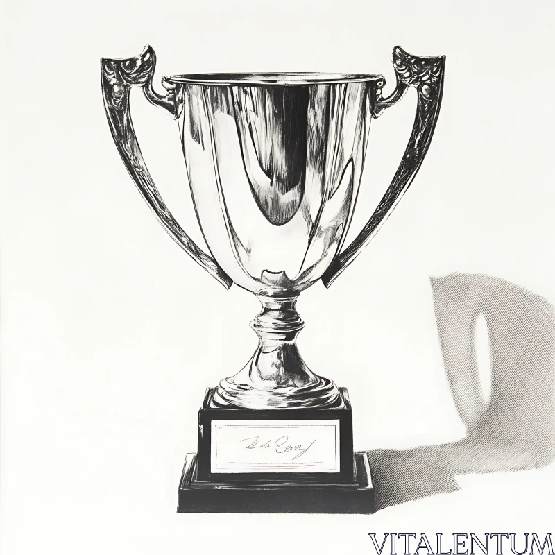 Monochrome Trophy Art Piece AI Image